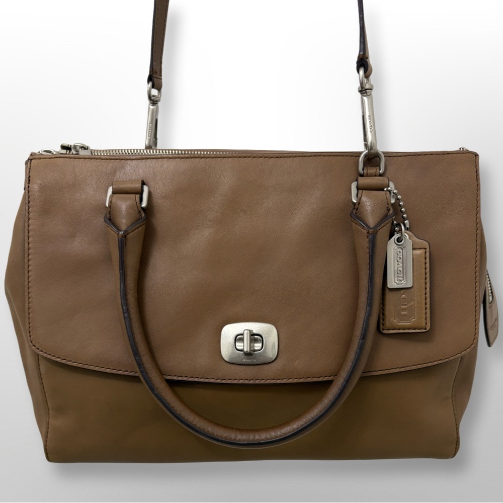 COACH vintage Leather 23562 Brown PINNACLE LEATHER HARPER SATCHEL